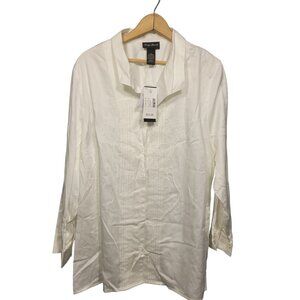 Women's Maggie Barnes Long Sleeve Button Down Blouse Vintage Look Size 1X